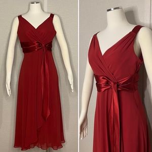 Evan Picone red formal midi dress